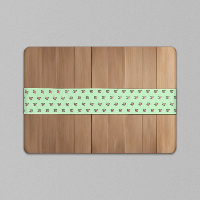 Chemin De Table Long Fleur rose rose Motif sans couture sur vert clair (Pink Rose flower seamless pattern on light green table runner)