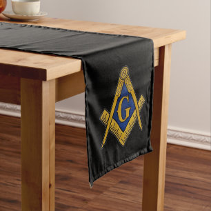 Chemin De Table Long Freemason Masonic Carré et Compass