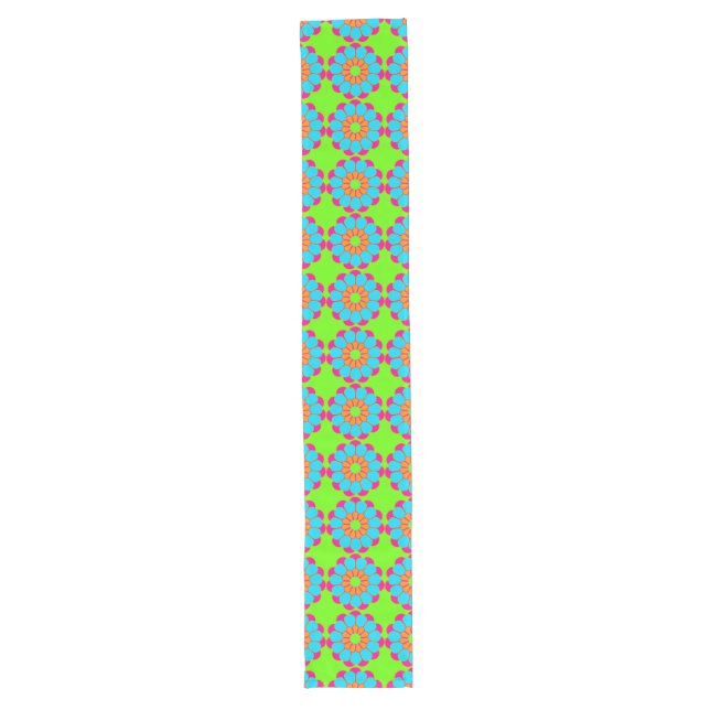 Chemin De Table Long Funny Flower Power Bloom III + votre backgr. & idé (Devant)