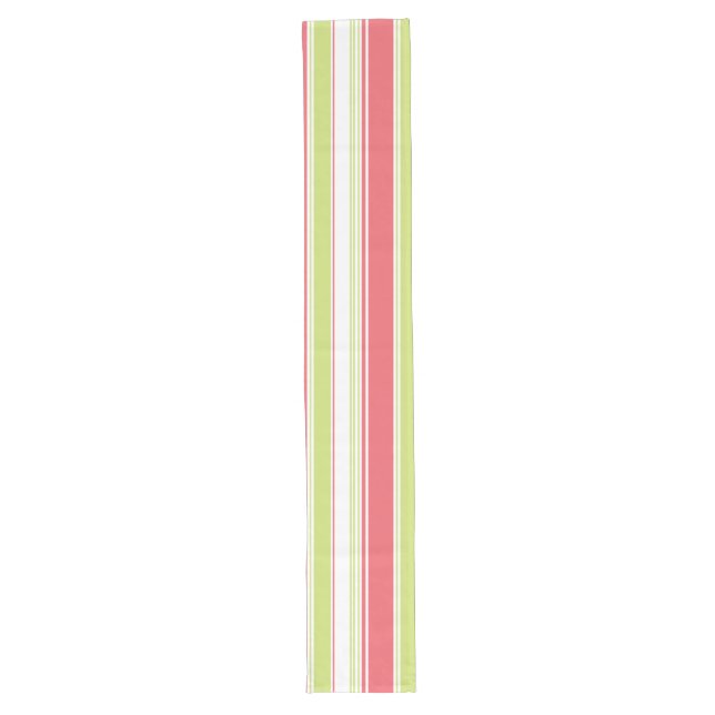 Chemin De Table Long Grandes lignes modernes rose et vert (Devant)