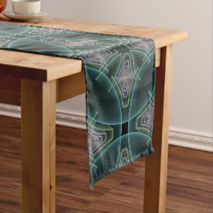 Chemin De Table Long Graphique géométrique Turquoise moderne