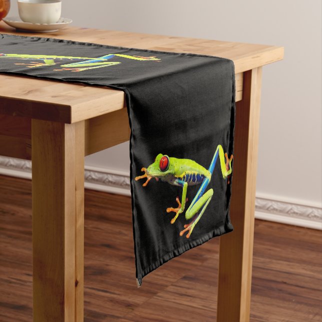 Chemin De Table Long Grenouille peinte aux yeux rouges (In Situ)