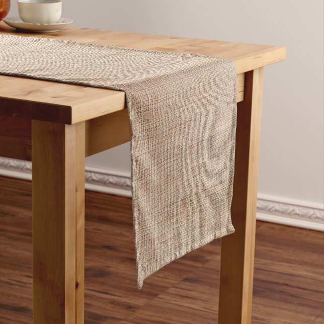 Chemin De Table Long Impression Burlap (In Situ)