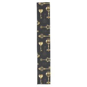 Chemin De Table Long Les Patters de Seamless avec Golden Keys