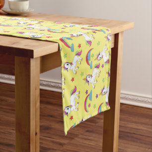 Chemin De Table Long Longue Table Runn Unicornes Jaunes