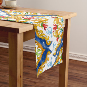 Chemin De Table Long Majólica, estilo siciliano, limones