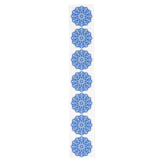 Chemin De Table Long Mandala en bleu (Devant)