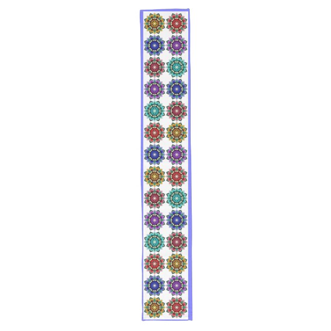 Chemin De Table Long Mandala en différentes couleurs (Devant)