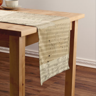 Chemin De Table Long Manuscrits de musical de Beethoven de regard de