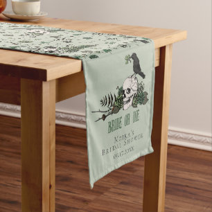 Chemin De Table Long Mariée ou Morte Fleur d'Irlande Crâne Goth Enterre