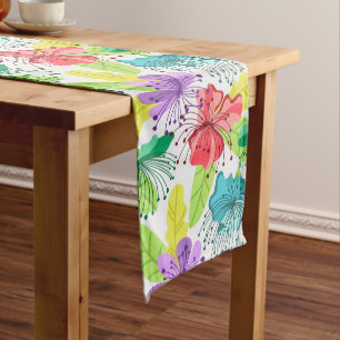 Chemin De Table Long Modèle sans couture de fleurs tropicales
