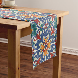 Chemin De Table Long Motif coloré d'Azulejos