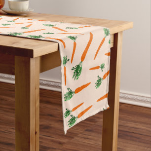 Chemin De Table Long Motif de carottes orange