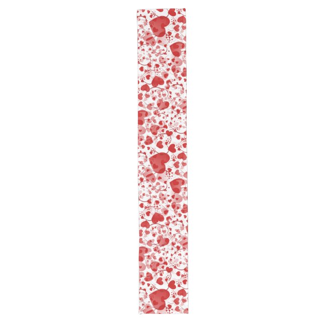 Chemin De Table Long Motif de cœur drôle VII - rouge blanc + votre idée (Devant)