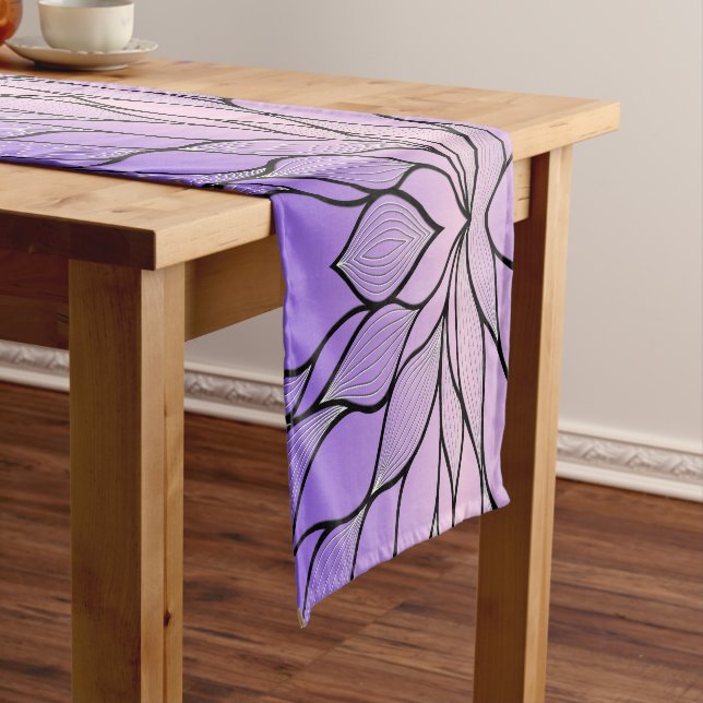 Chemin De Table Long Motif de congé créatif violet nacré (In Situ)