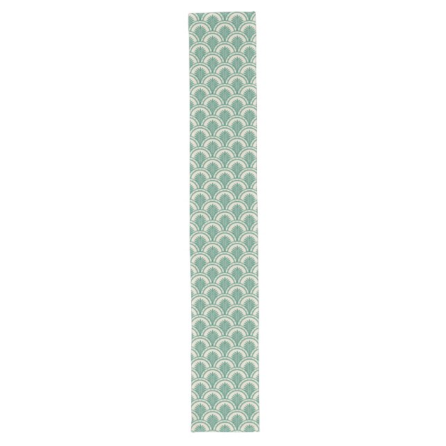 Chemin De Table Long Motif de pétoncle feuille de palme (Devant)