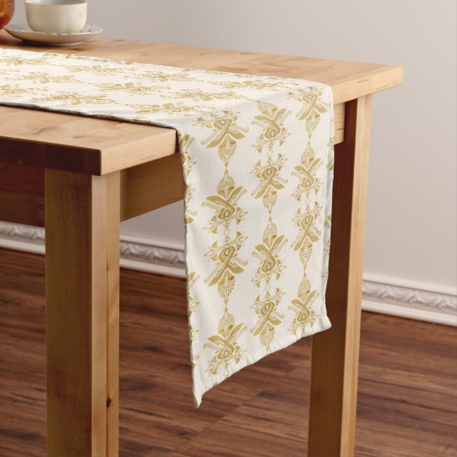 Chemin De Table Long Motif doré égyptien (In Situ)