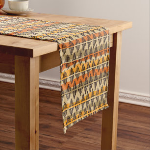 Chemin De Table Long Motif géométrique ethnique tribal sans couture