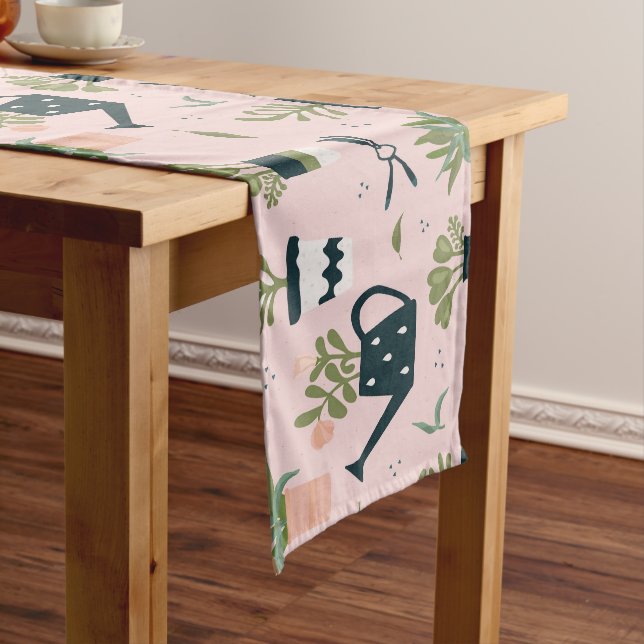Chemin De Table Long Motif imprimé de jardinage rose fantaisiste (In Situ)