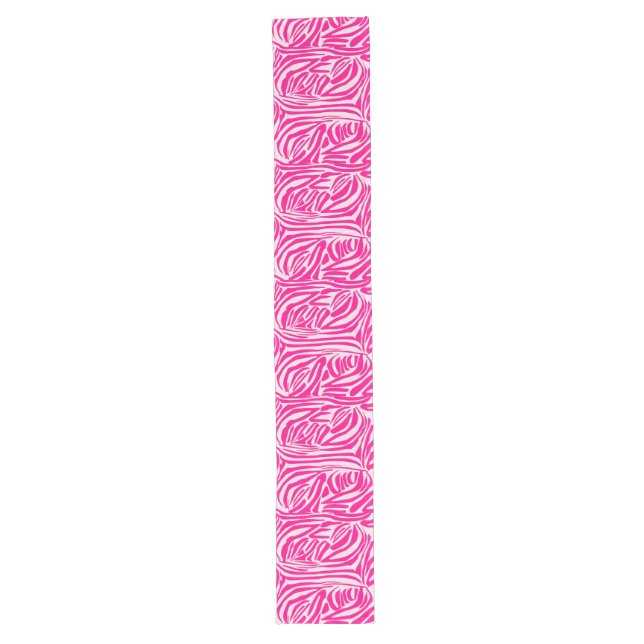 Chemin De Table Long Motif imprimé zèbre rose (Devant)