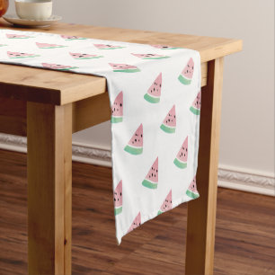 Chemin De Table Long Motif Répété de Tranche de Pastèque Aquarelle