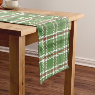Chemin De Table Long Noël Russe Green Farmhouse Vacances Plaid