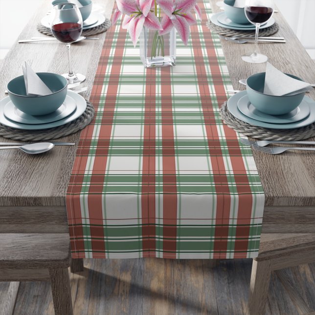 Chemin De Table Long Noël vert, rouge, blanc En vichy (Créateur téléchargé)