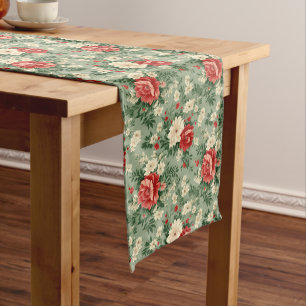 Chemin De Table Long Nostalgie vintage de Noël Rouge