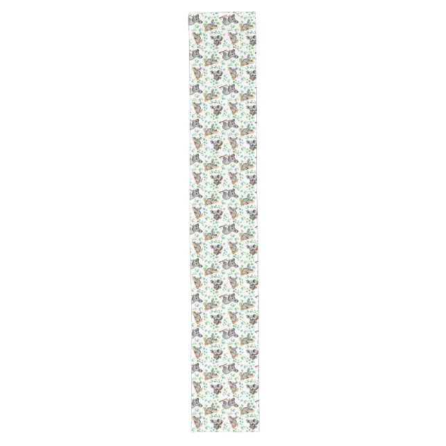 Chemin De Table Long Nounours australien Koala Eucalyptus Arbre Mignon  (Devant)