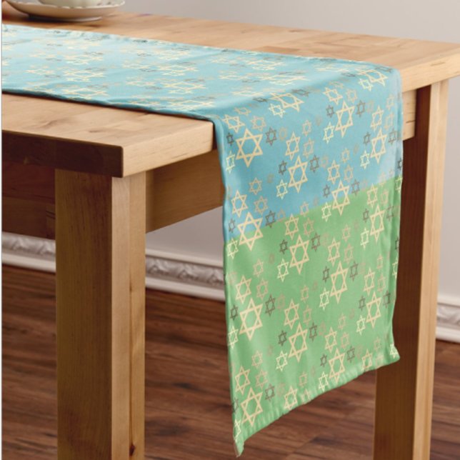 Chemin De Table Long Pâque Printemps Vert Et Bleu Pâle (Beautiful Spring Green and Sky Blue table runner)