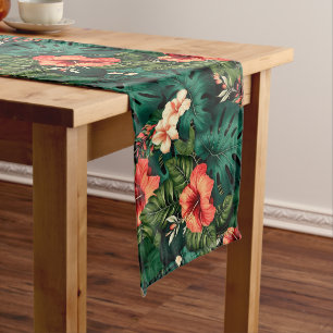 Chemin De Table Long Paradis tropical coloré Hawaii Aloha Fleurs