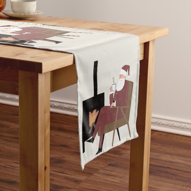 Chemin de Table Long Père Noël Cheminée (In Situ)