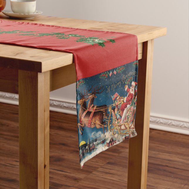 Chemin De Table Long Père Noël patriotique (In Situ)