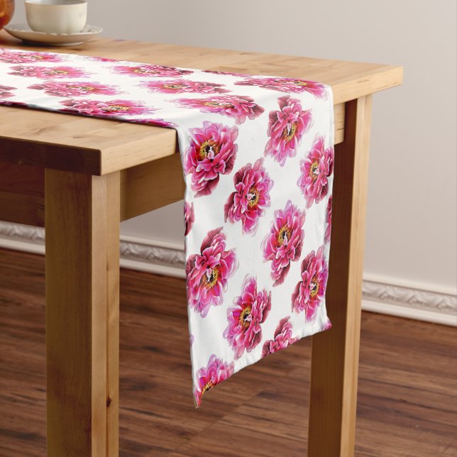Chemin De Table Long Pies roses du coureur de table (In Situ)