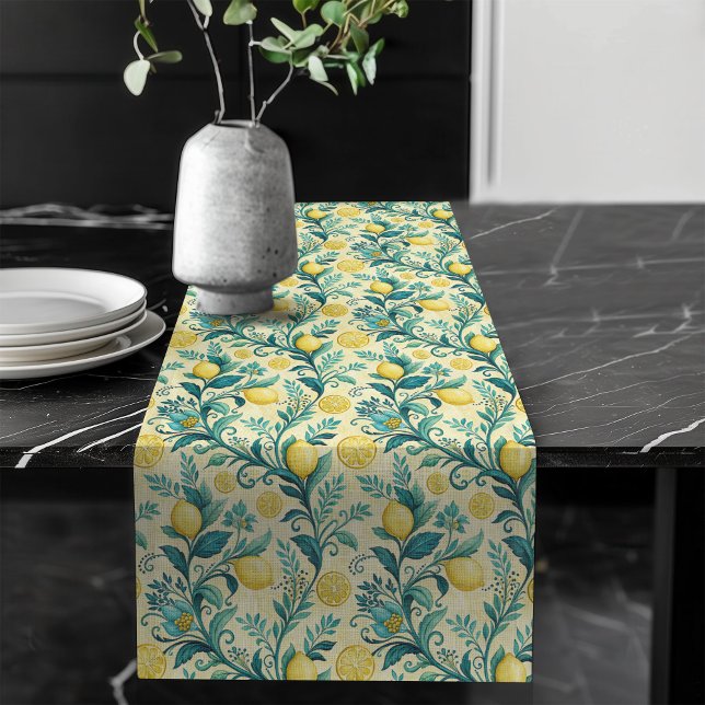 Chemin De Table Long Piste de table méditerranéenne Presse céramique Vi (Mediterranean Table Runner Vintage Ceramic Print)