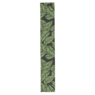 Chemin De Table Long Plante de feuille tropicale moderne Imprimer
