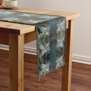 Chemin De Table Long Poinsettia bleue du tableau