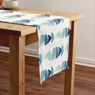 Chemin De Table Long Poisson bleu à la nage Abstraite