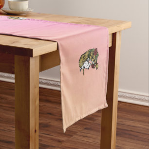 Chemin De Table Long Rainbow Pastle rose guerrier Unicorn
