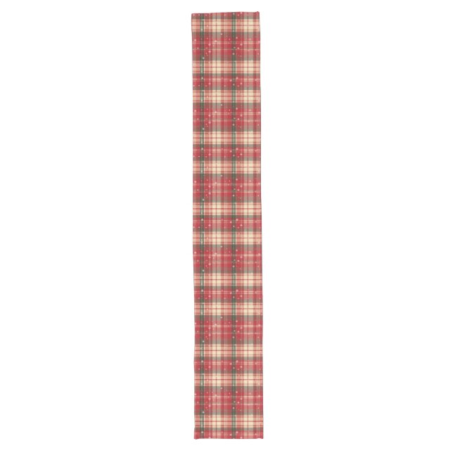 Chemin De Table Long Red & Pine Green Holiday Plaid Table Runner (Devant)