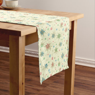 Chemin De Table Long Rétro âge d'espace de hippie atomique