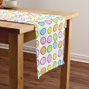 Chemin De Table Long Rétro motif en pastel coloré élégant d'ovales