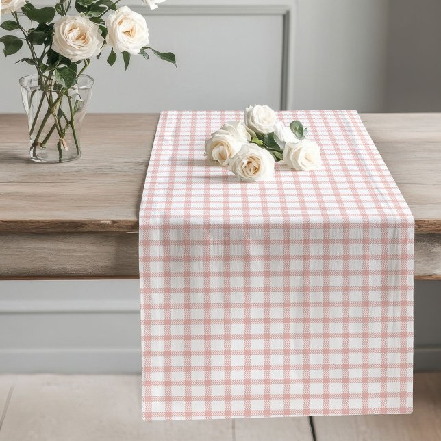 Chemin De Table Long Rose Gold À damiers Runner pour Glam Tablescape (Rose Gold Checkered Runner for Glam Tablescape)
