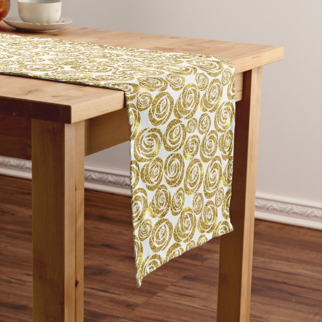 Chemin De Table Long Roses de Parties scintillant de Runner-Faux (In Situ)