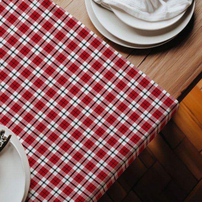Chemin De Table Long Rouge Black Check Runner Lumberjack Style Dining (Red Black Check Runner Lumberjack Dining Style)