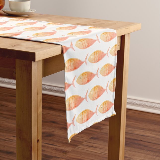 Chemin De Table Long Saumon Groupe de poissons Longue Table Runner (In Situ)