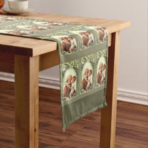 Chemin De Table Long St Joseph avec les lis de Jésus d'enfant
