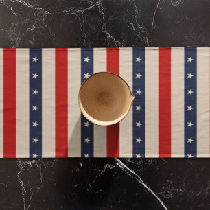Chemin De Table Long Stripes de style drapeau patriotique