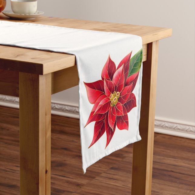 Chemin De Table Long Table Runner Noël Poinsettia (In Situ)
