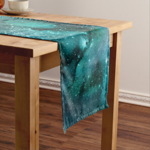 Chemin De Table Long Teal Galaxy Series Design 6